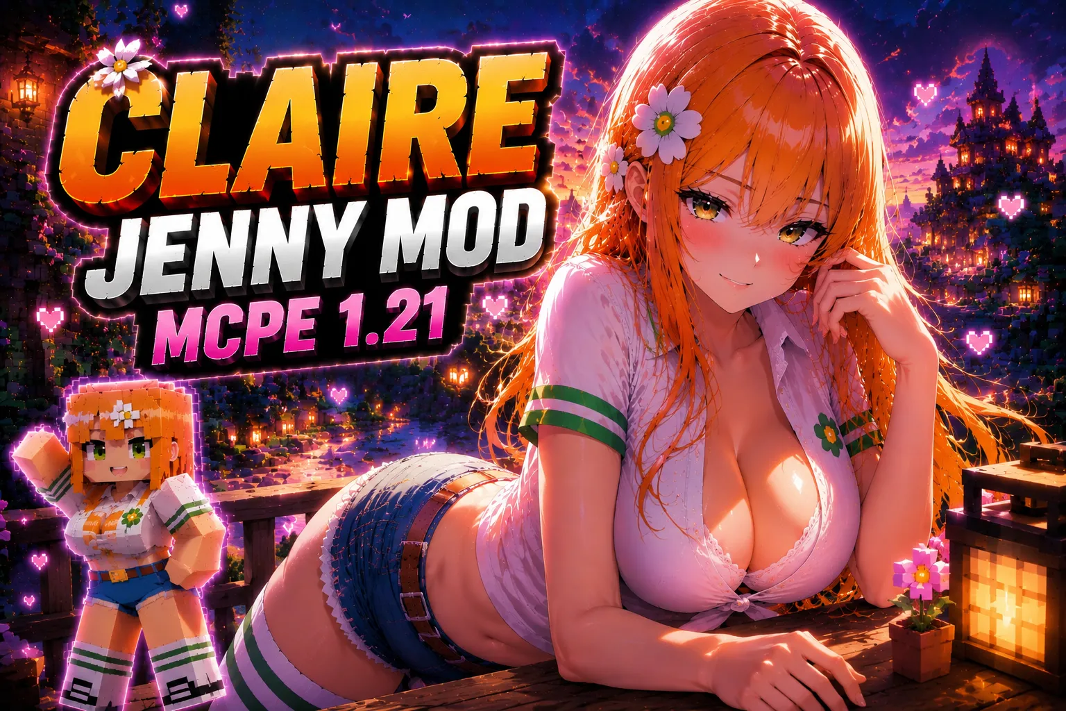 Claire Jenny Mod Addon for MCPE 1.21 – Anime Minecraft Girl