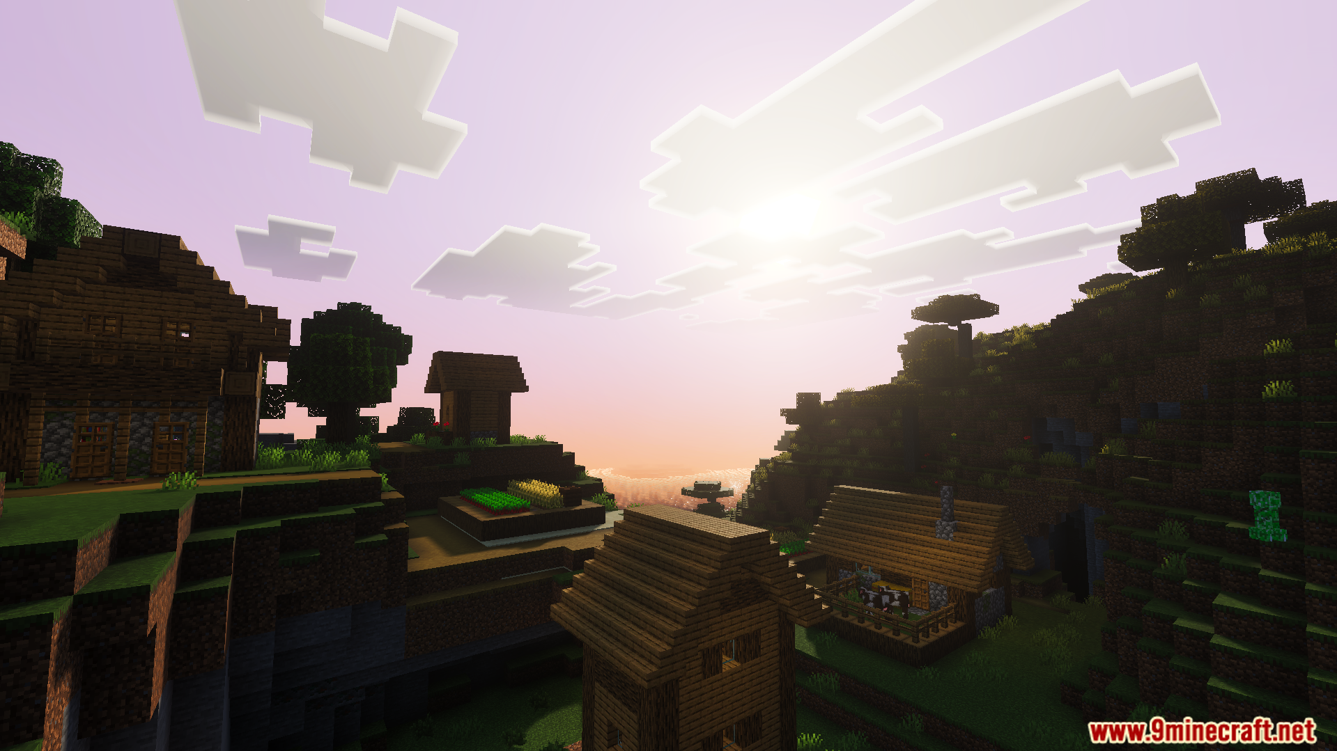 Cloud Visual Shader Screenshot 7 Cloud Visual Shader adds realistic sunlight during a beautiful sunrise over a village
