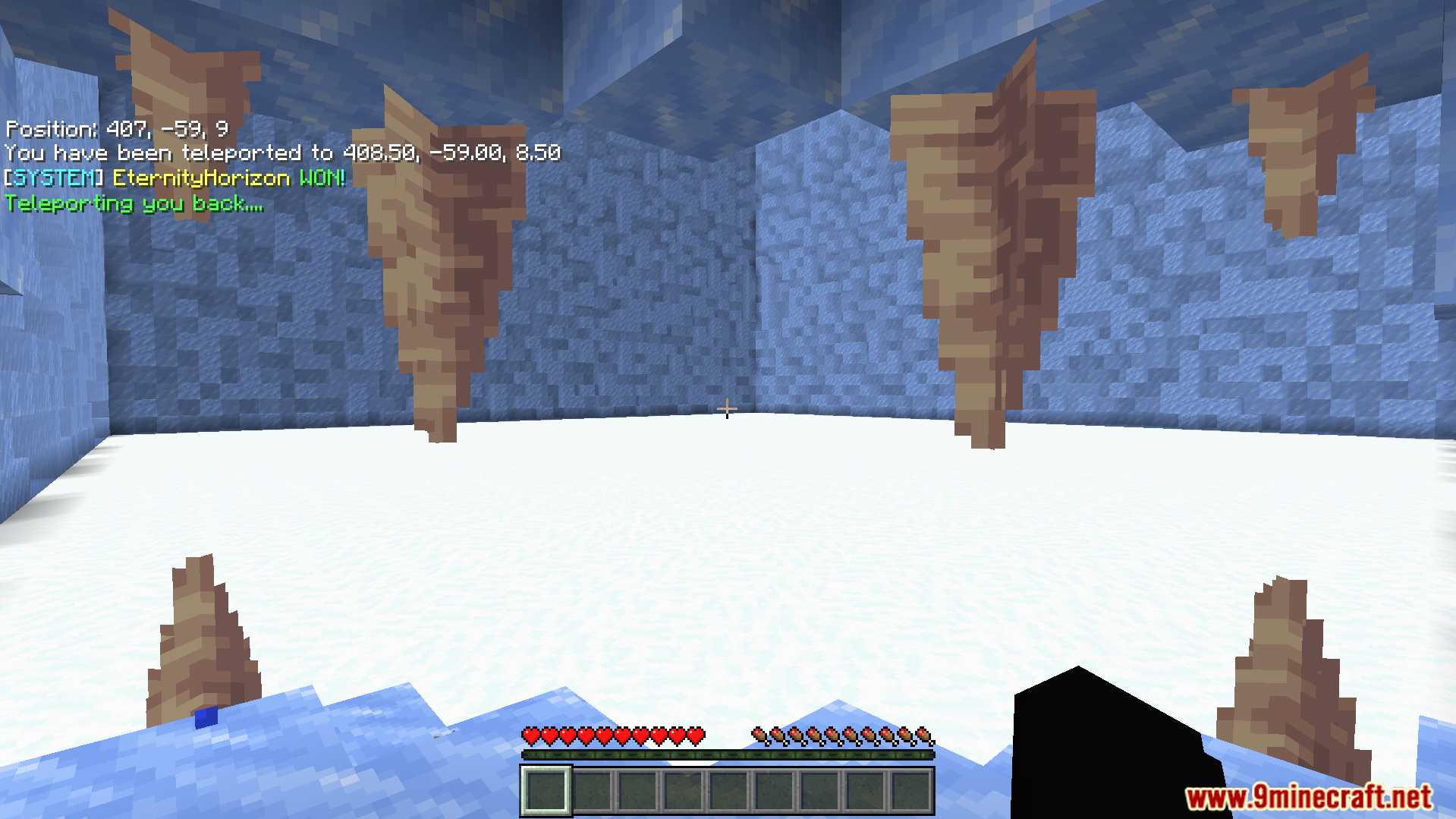 Colosseum Pvp Map Screenshot 8 A player is inside an ice cave after a PvP match