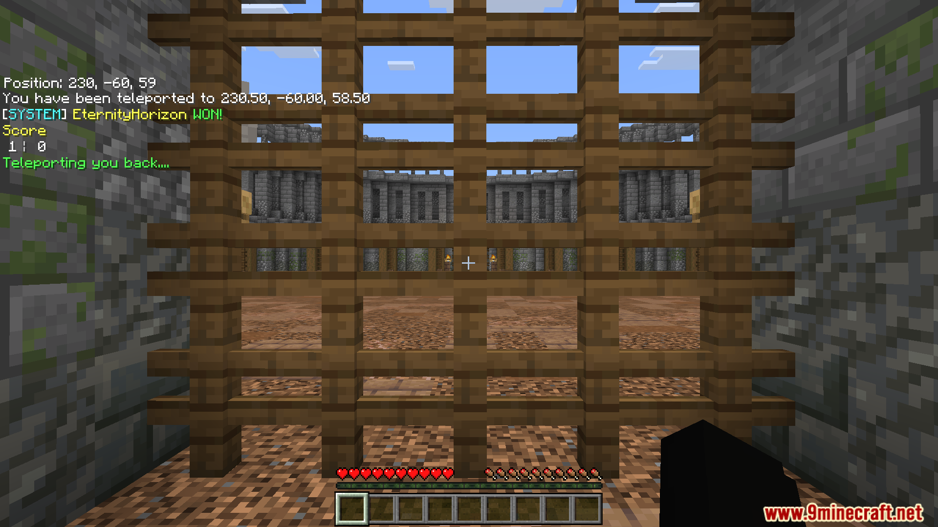 Colosseum Pvp Map Screenshot 9 A player looks through a gate into the castle battle arena