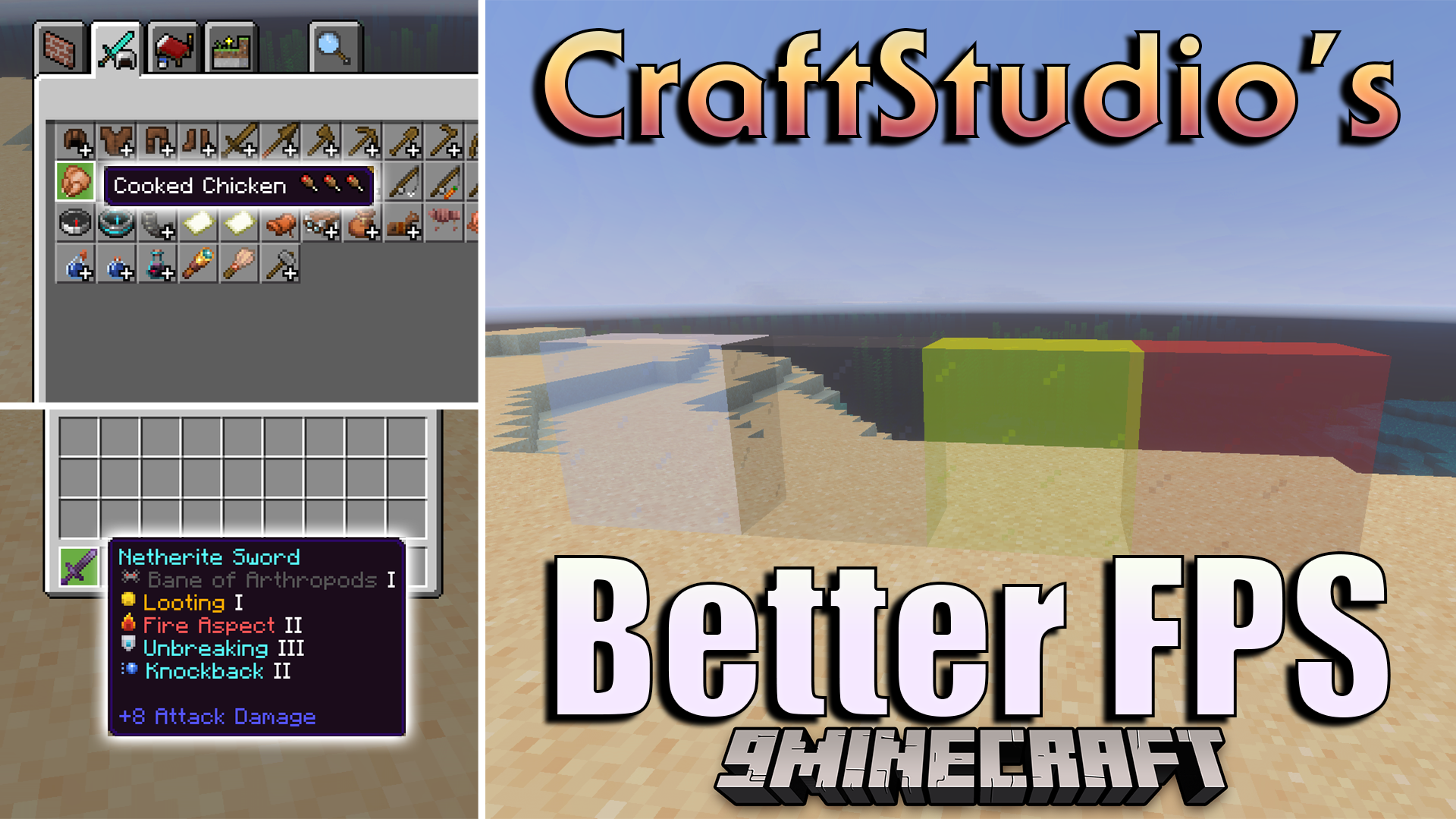 CraftStudios Better FPS Texture Pack (26.x, 1.21) – Increase FPS And Reduce Animation Lag