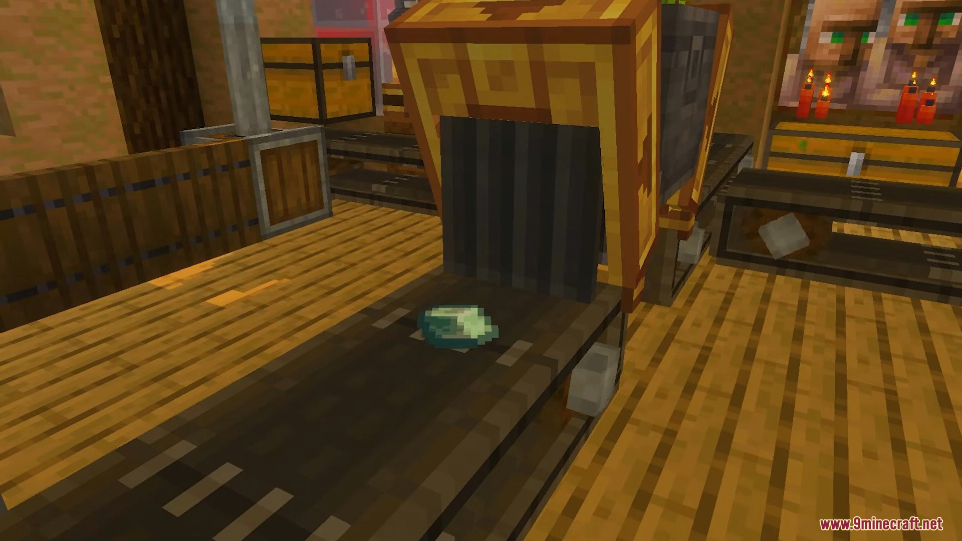 Create Bedrock Addon Screenshot 10 Conveyor belt transporting a crushed item away from a machine