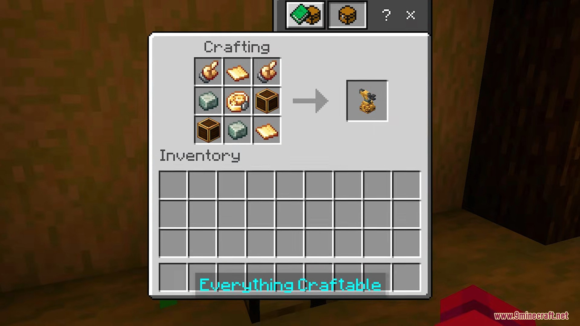 Create Bedrock Addon Screenshot 11 Player viewing the crafting recipe for a mechanical arm block