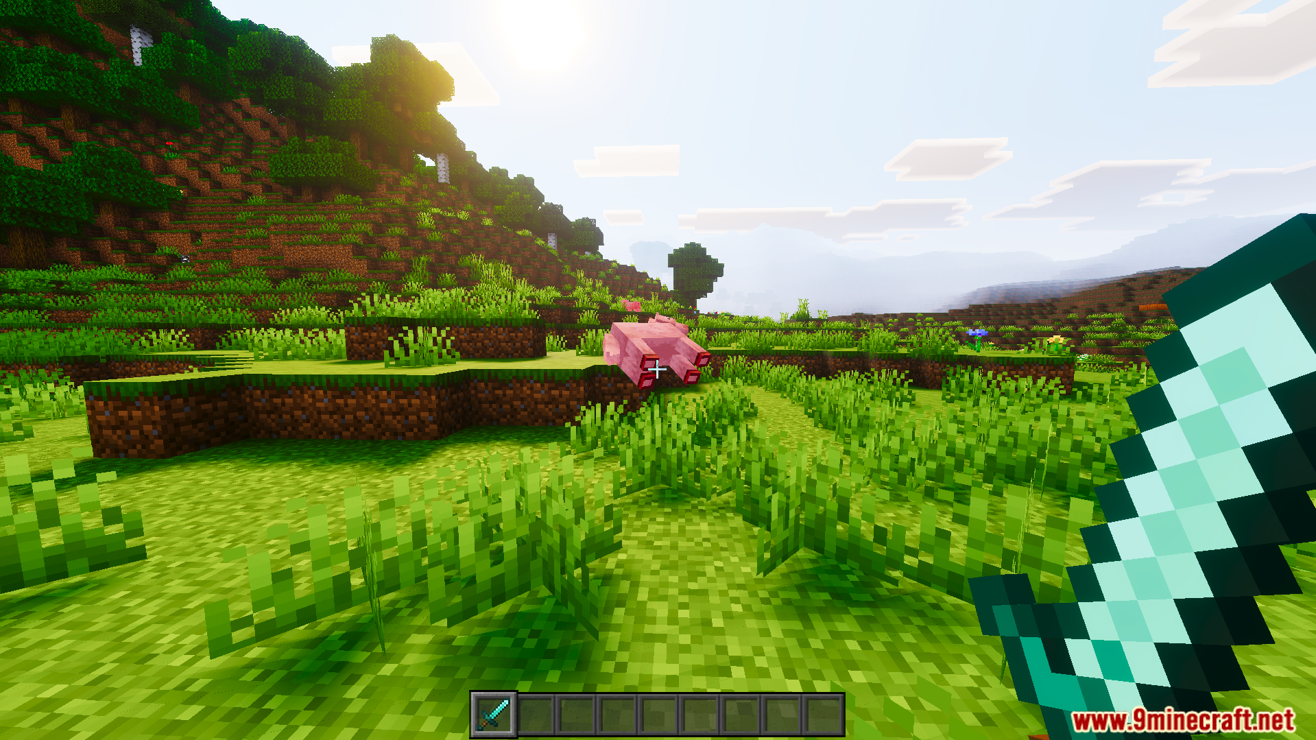 Crosshair Indicator Texture Pack Screenshot 8 Crosshair Indicator Texture Pack turns the crosshair red when aiming at a pig
