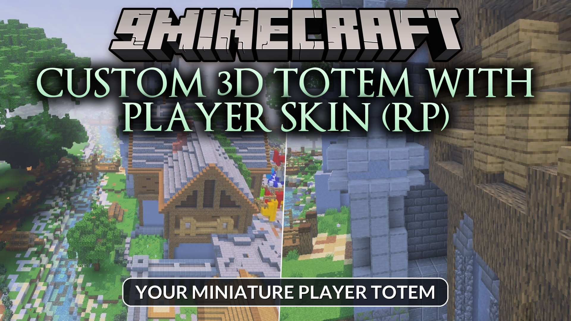 Custom 3D Totem with Player Skin RP Texture Pack (1.21) – Your Miniature Player Totem