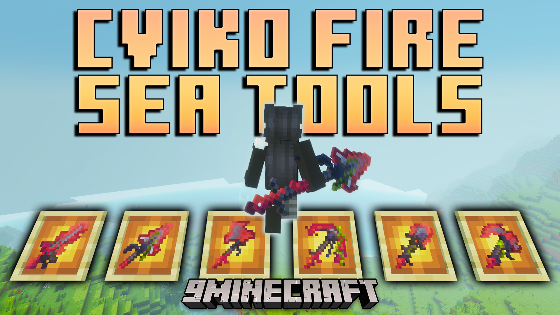 Cviko Fire Sea Tools Texture Pack (26.x, 1.21) – Wield Colorful Custom Weapons And Spears