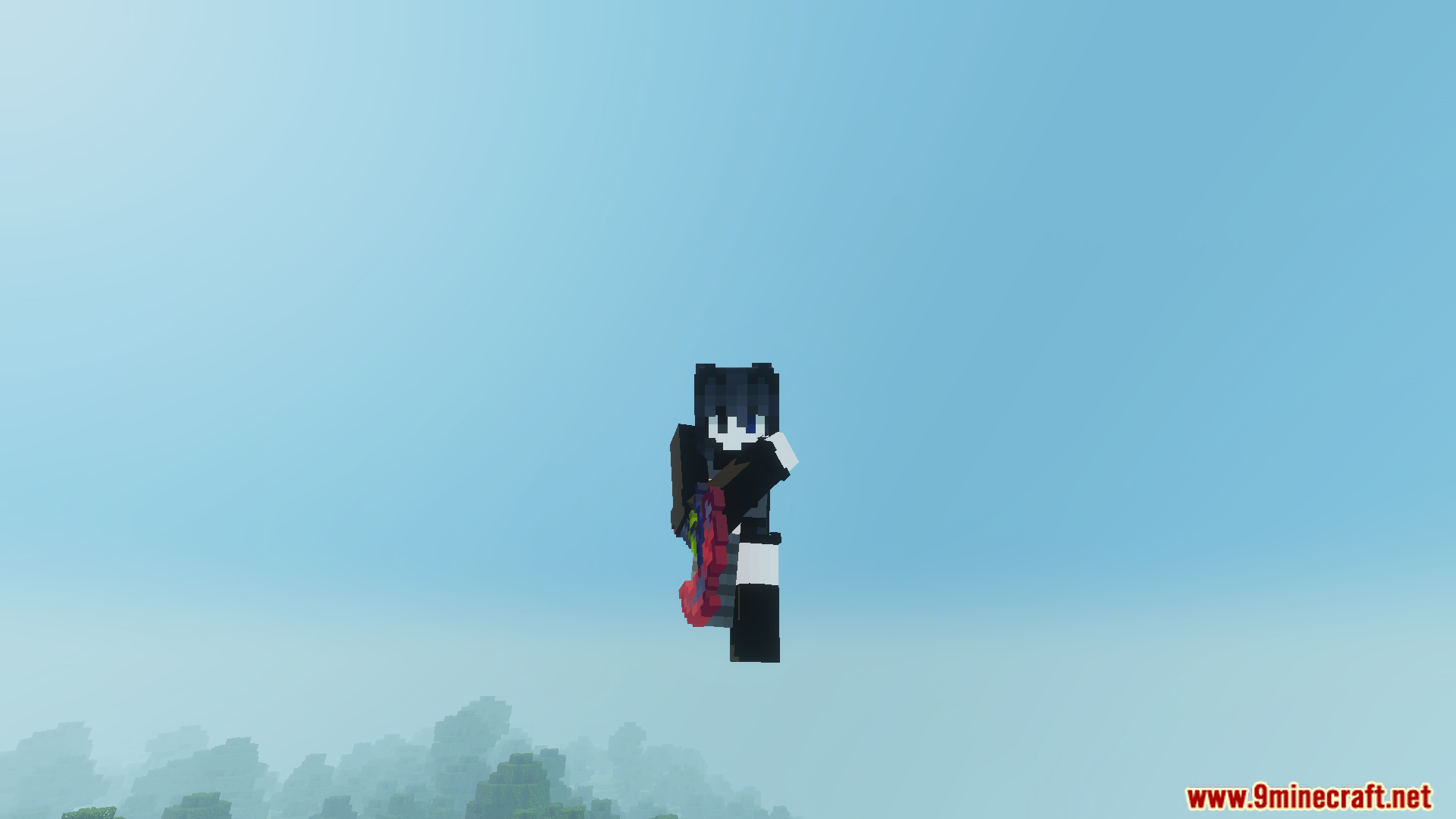 Cviko Fire Sea Tools Texture Pack Screenshot 7 A player character is shown mid air holding a colorful item