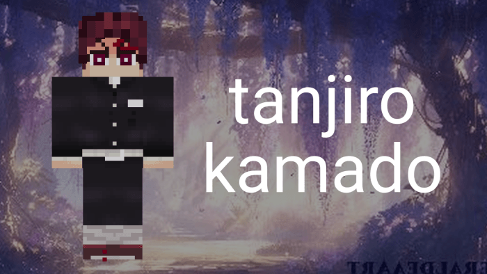 Demon Slayer Gh Addon Texture Pack Screenshot 2 Tanjiro Kamado character skin in his standard uniform