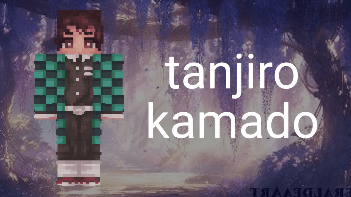 Demon Slayer Gh Addon Texture Pack Screenshot 3 Tanjiro Kamado character skin wearing his checkered haori