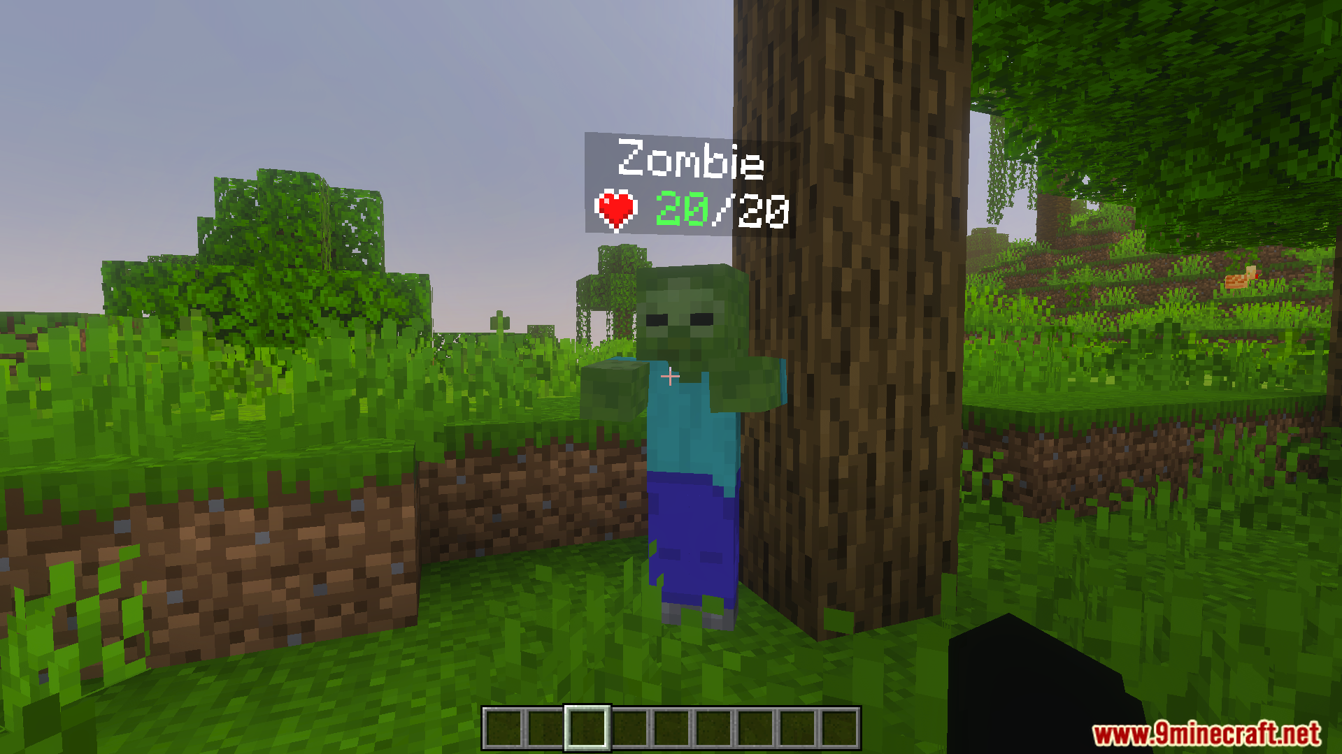 DHealth And Damage Bar Addon shows a live health bar above a zombie