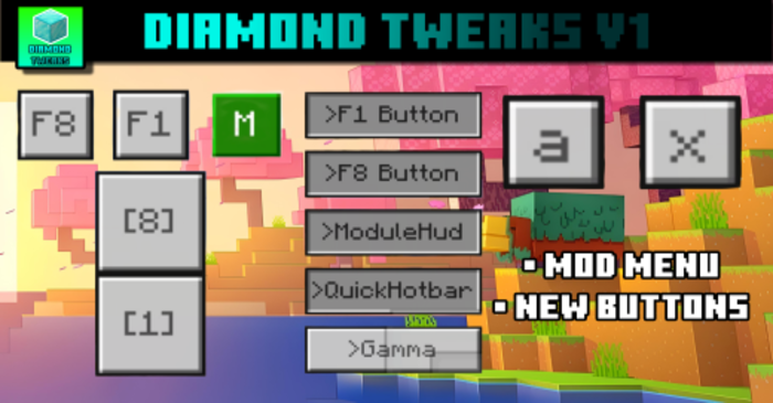 Diamond Tweaks Pack (26.x, 1.21) – Mod Menu, New Buttons