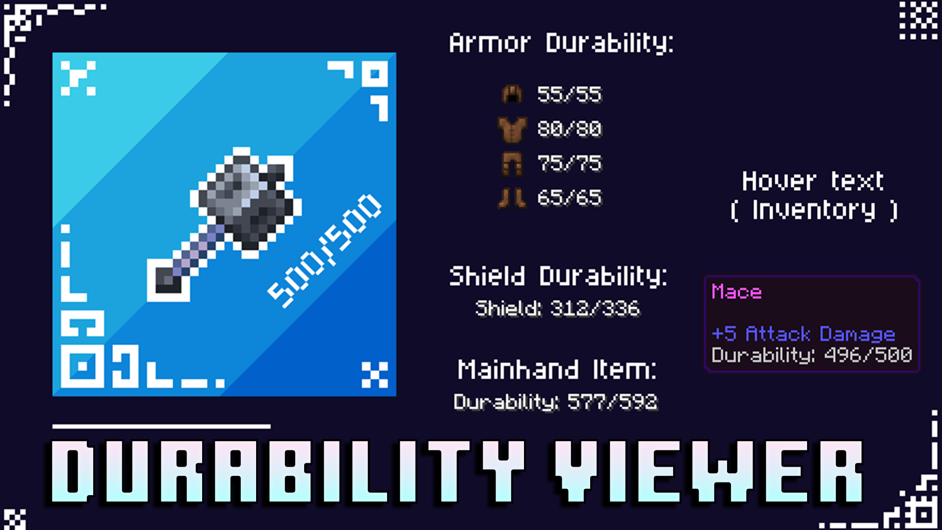 Durability Viewer Texture Pack (26.x, 1.21) – See Exact Item Durability for Minecraft PE