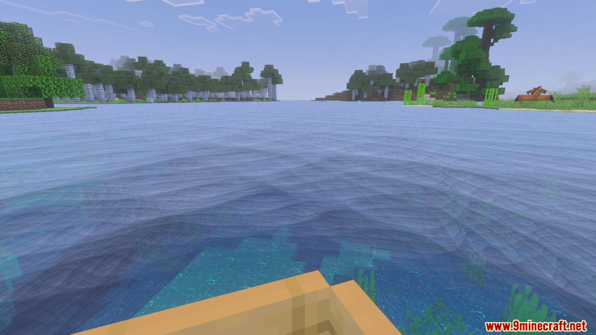 Dynamic Water Texture Pack Screenshot 7 First person view from a boat on realistic blue water with green kelp
