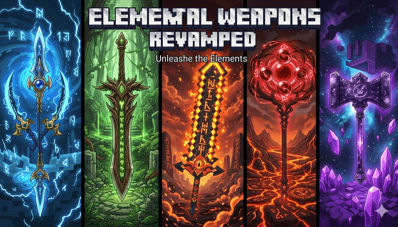 Elemental Weapons Revamped Addon (26.x) – 7 Anime Ritual Katanas