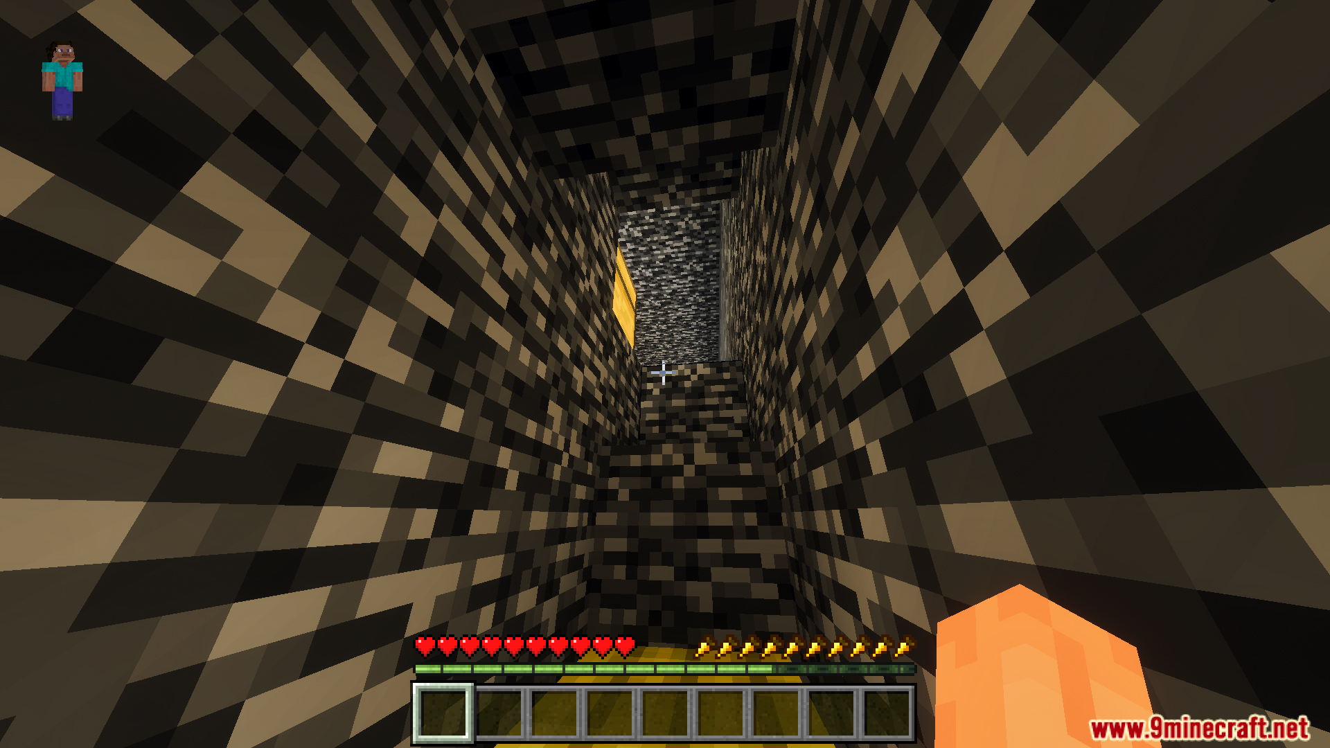 Escape from Bedrock Prison 10 the Last Journeys Map Screenshot 3 Navigating a tight bedrock corridor in the Escape from Bedrock Prison 10 map