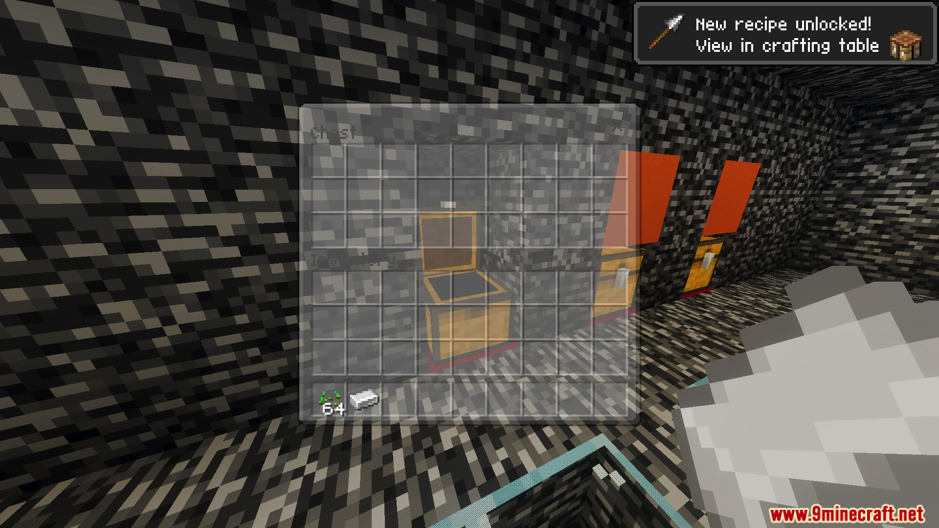 Escape from Bedrock Prison 10 the Last Journeys Map Screenshot 6 New recipe notification appears while searching chests in the bedrock prison map