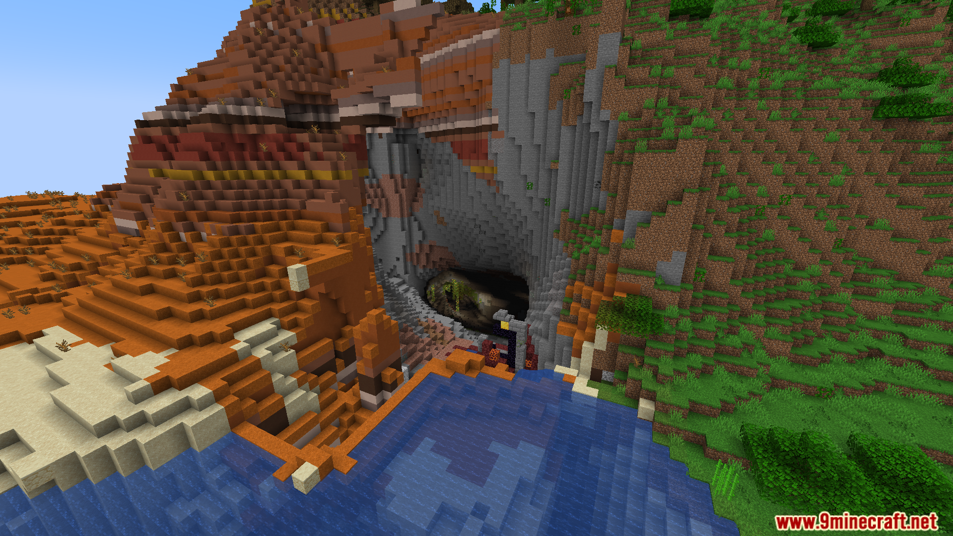 FullBright RD Texture Pack Screenshot 5 FullBright RD Texture Pack showing clear visibility inside a dark badlands cave