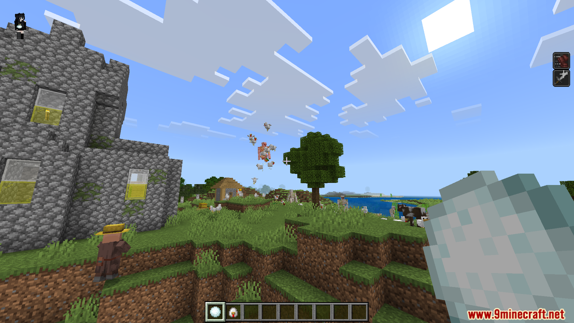 Using special psychic attacks to push and pull various mobs in the air