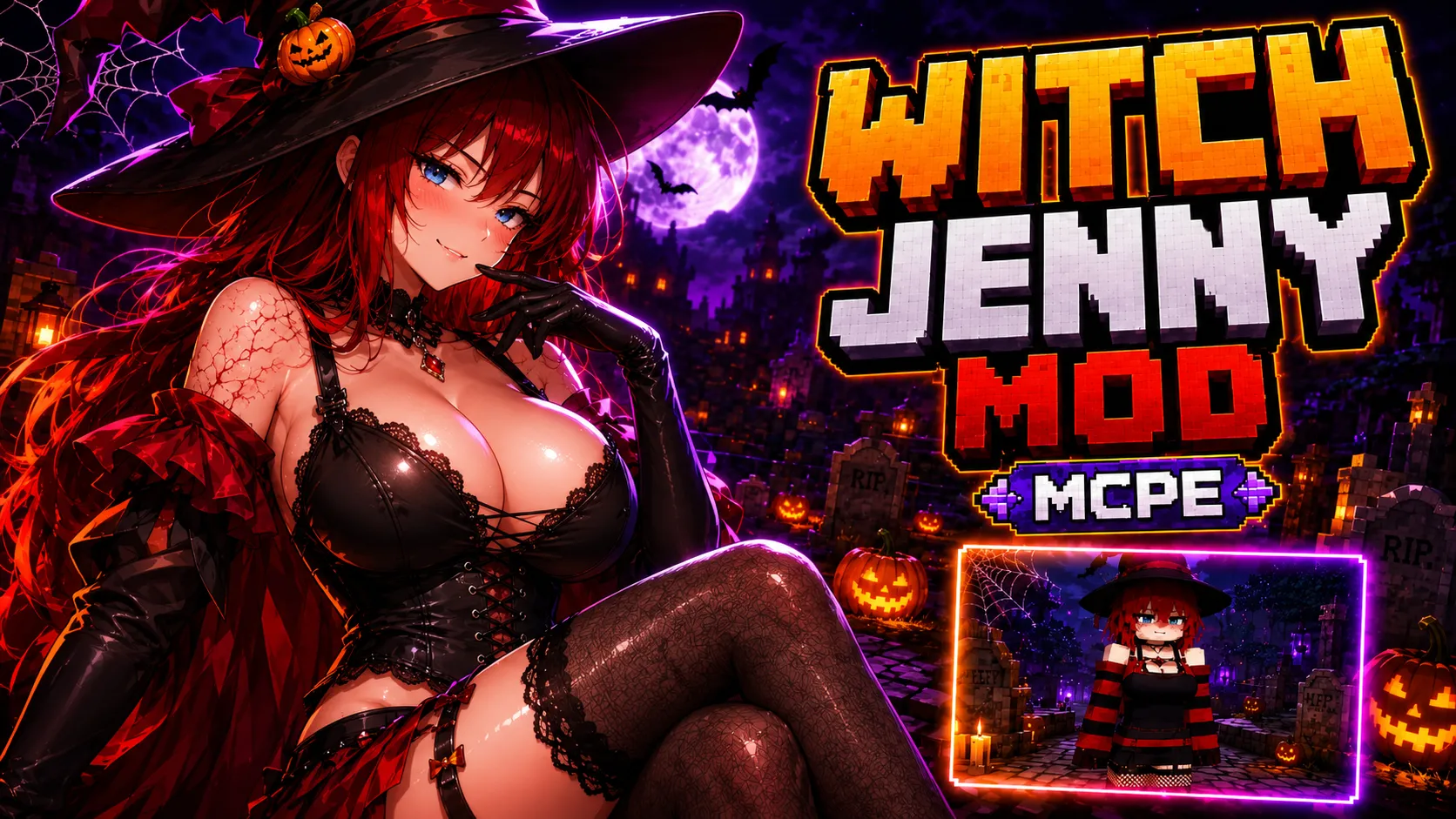 Halloween Witch Jenny Addon for Minecraft Bedrock