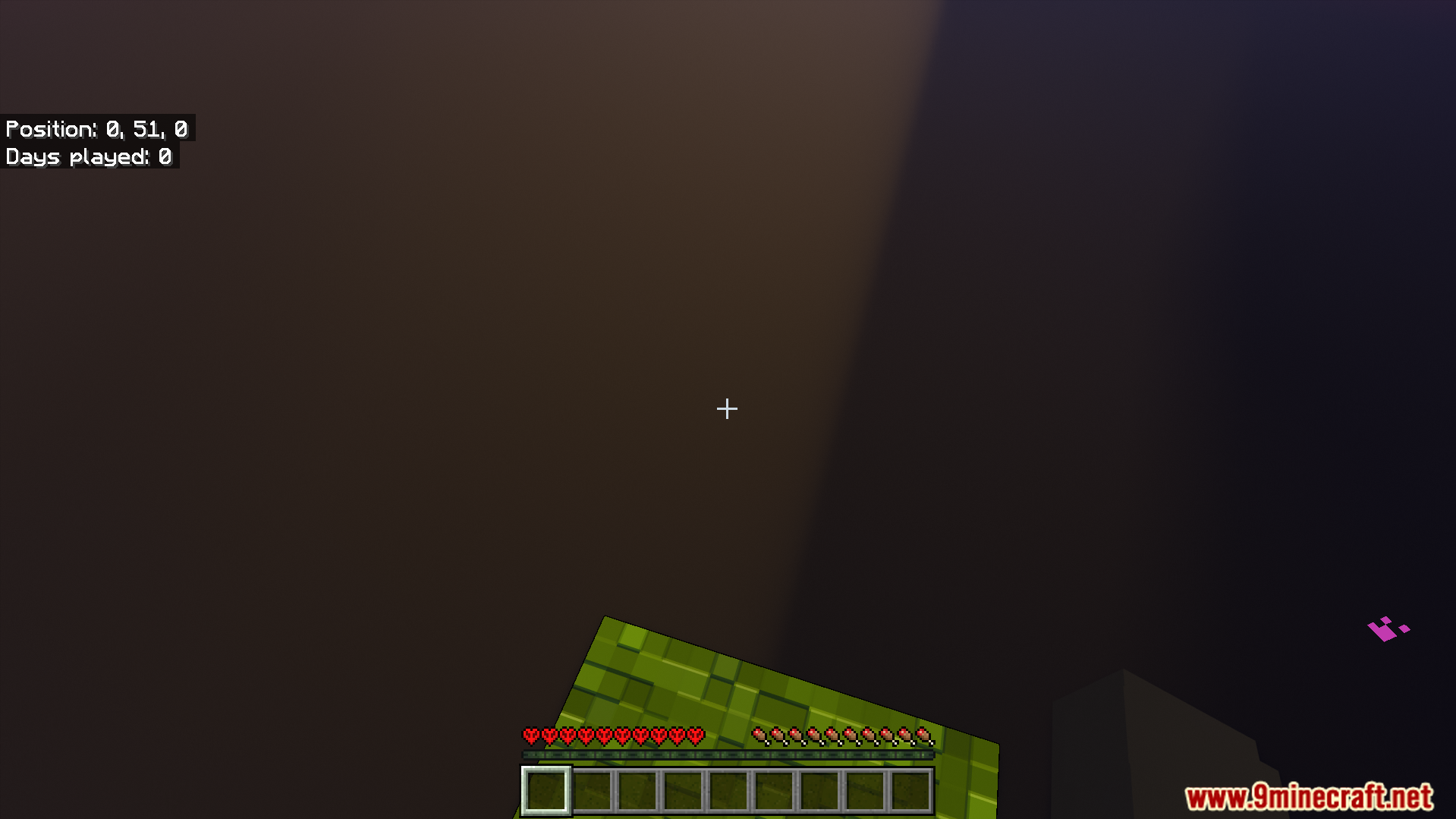Hardcore One Block Map Screenshot 1 Starting a survival journey on a single floating block in the sky