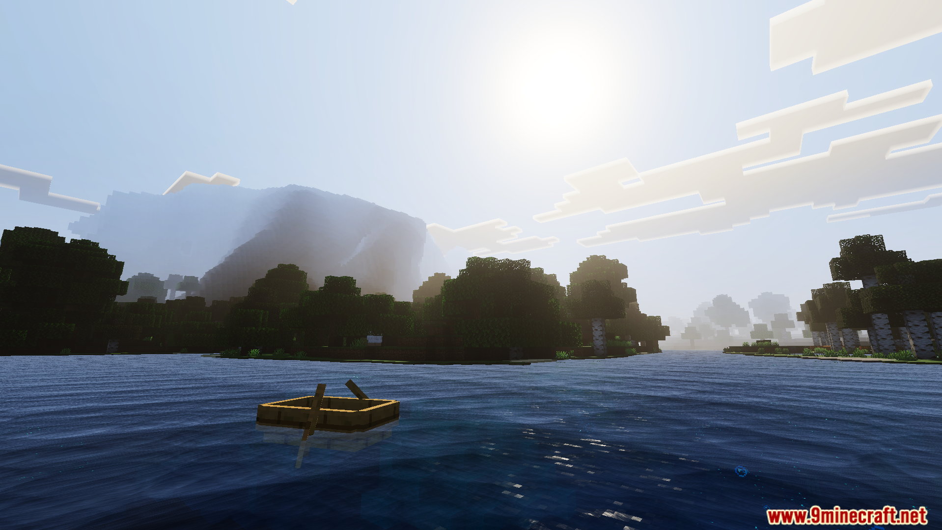 Howard Visual Shader Screenshot 2 Realistic water movement and sun reflections on a lake under bright skies