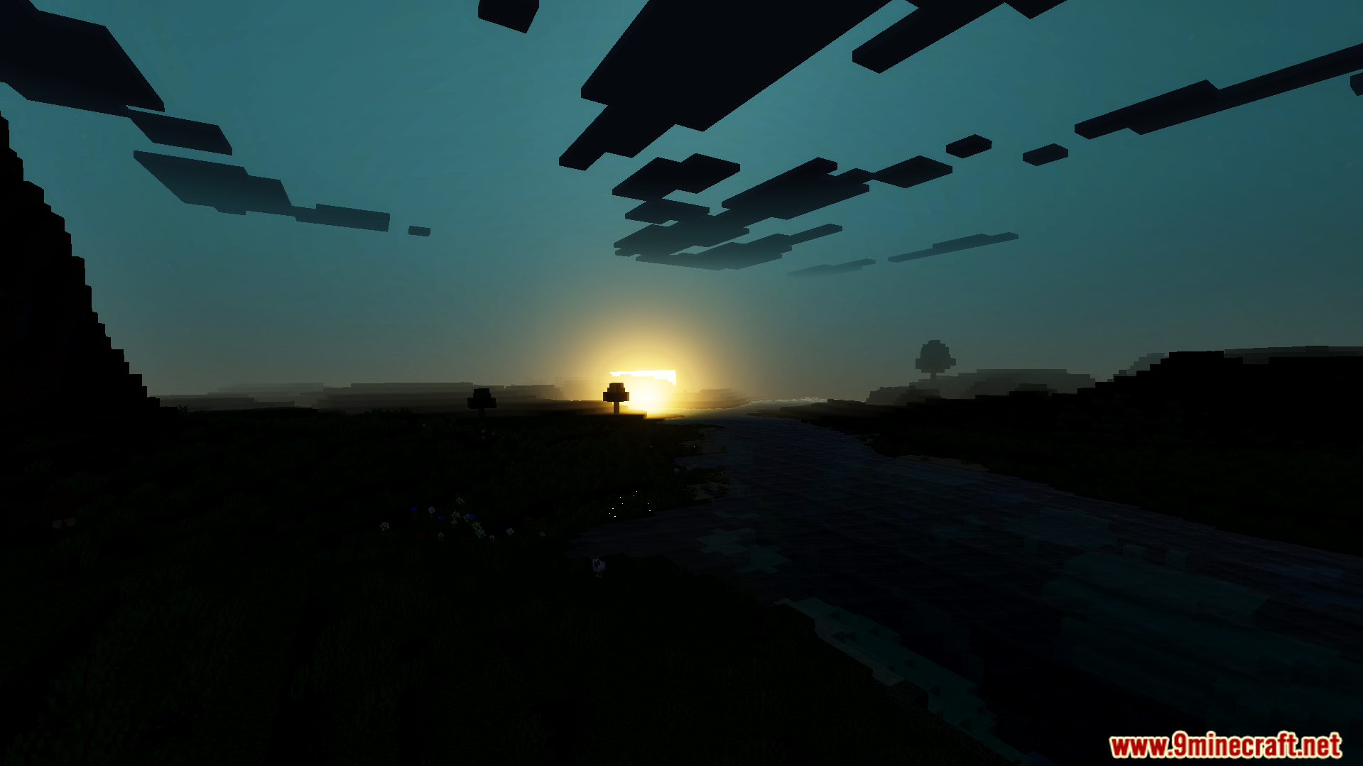 Howard Visual Shader Screenshot 5 Beautiful sky colors and bright sun reflections on water with gentle waves