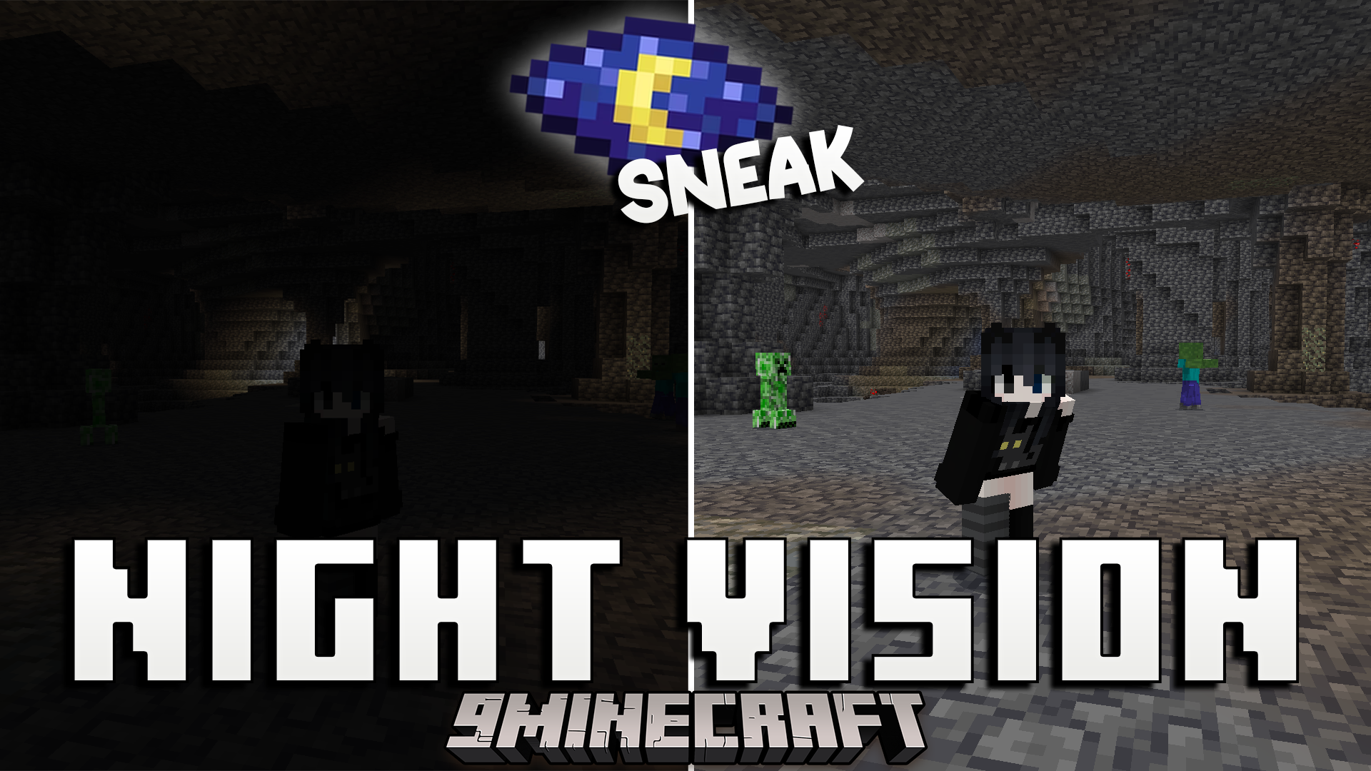 KnightShadows Night Vision Addon (26.x, 1.21) – See Perfectly In Dark Caves And At Night