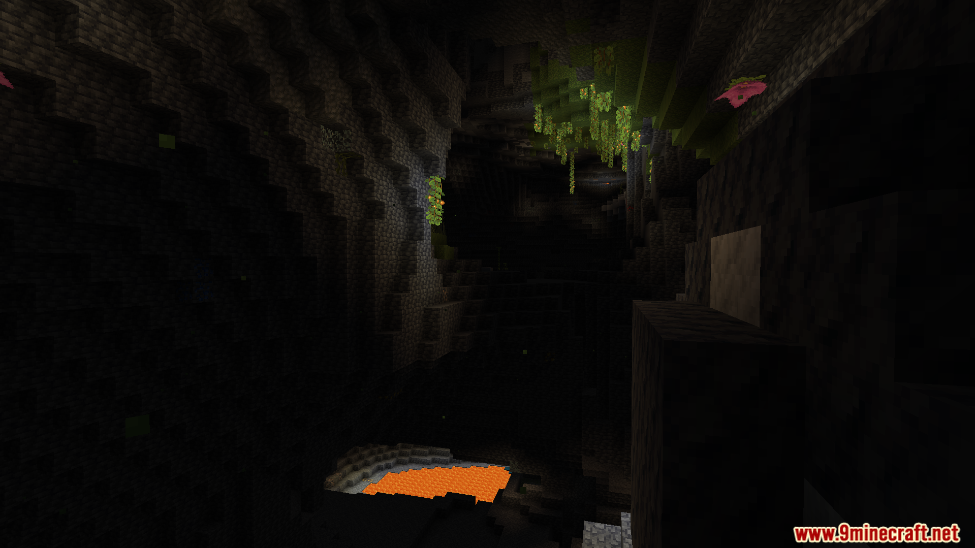 KnightShadows Night Vision Addon allows players to see lush cave plants and lava