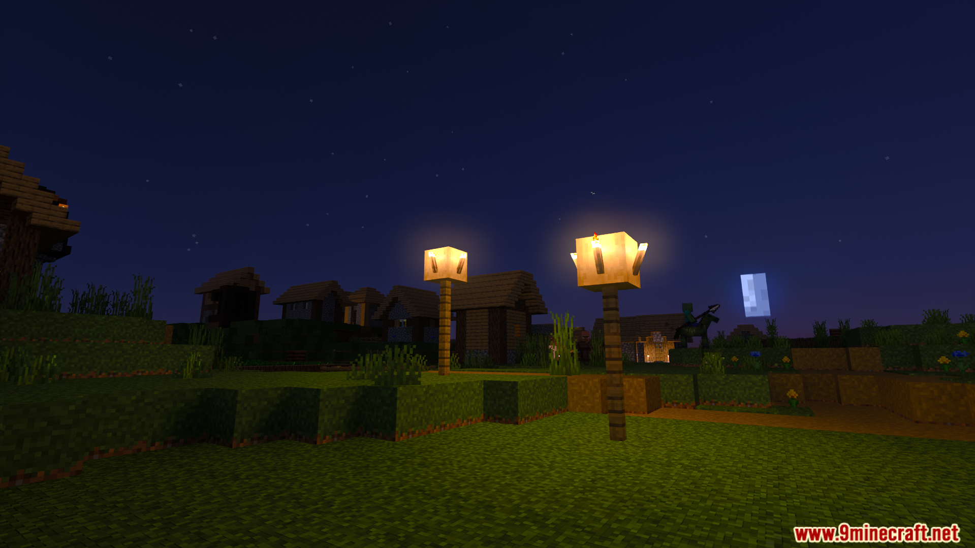 Light Path RTX Texture Pack Screenshot 3 Special lighting effects create a beautiful glow in the village
