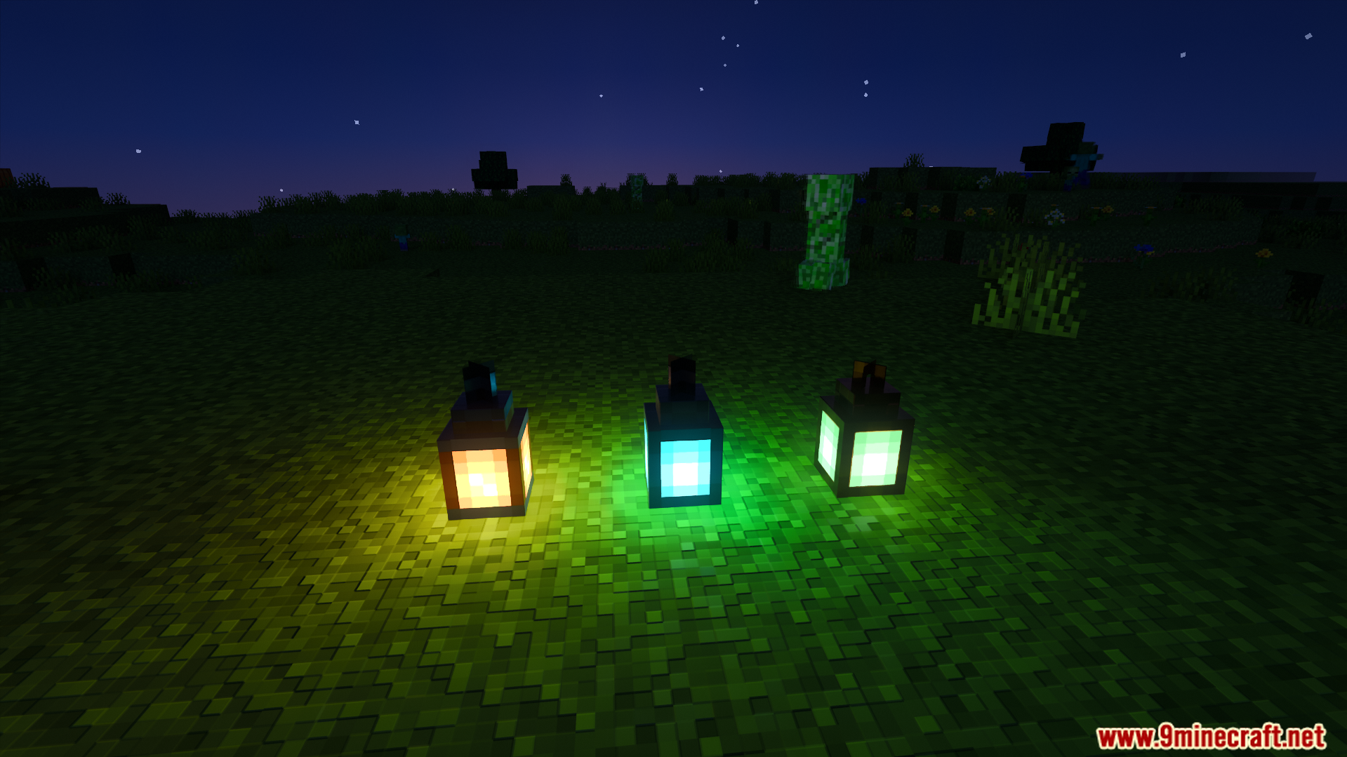 Light Path RTX Texture Pack Screenshot 4 Blocks with special lighting details glow brightly in the dark world