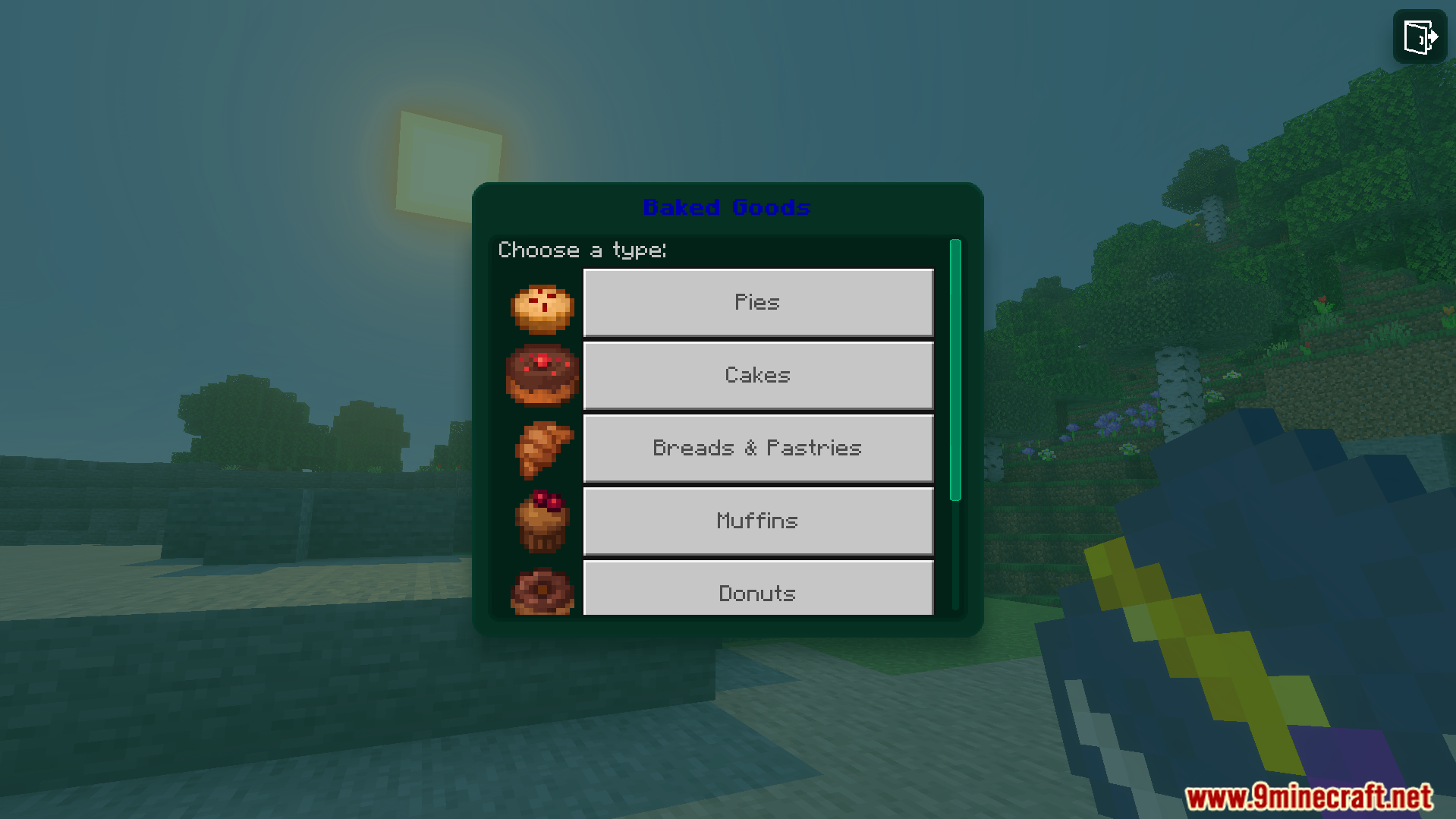 Player views the baked goods section inside the new helpful guidebook