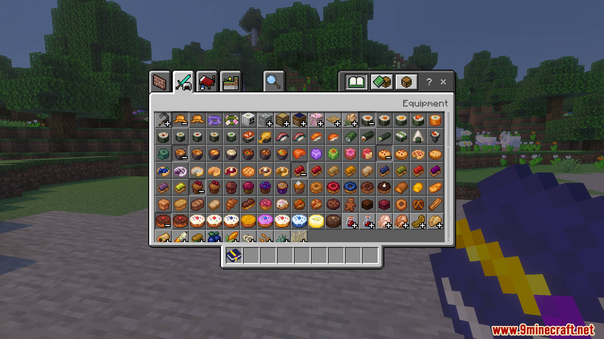 A creative inventory menu showing many new food items