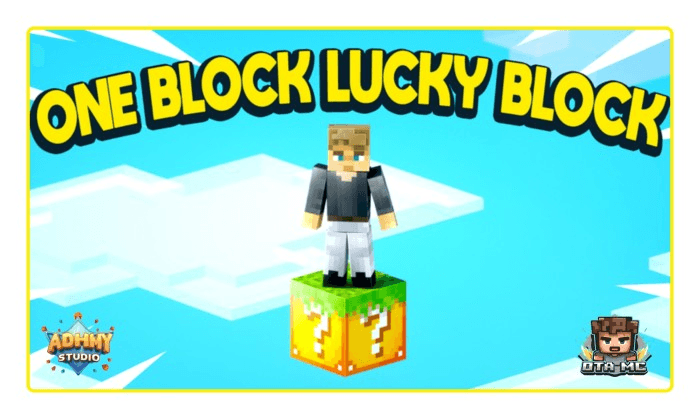 Lucky One Block Map (26.x, 1.21) – MCPE/Bedrock