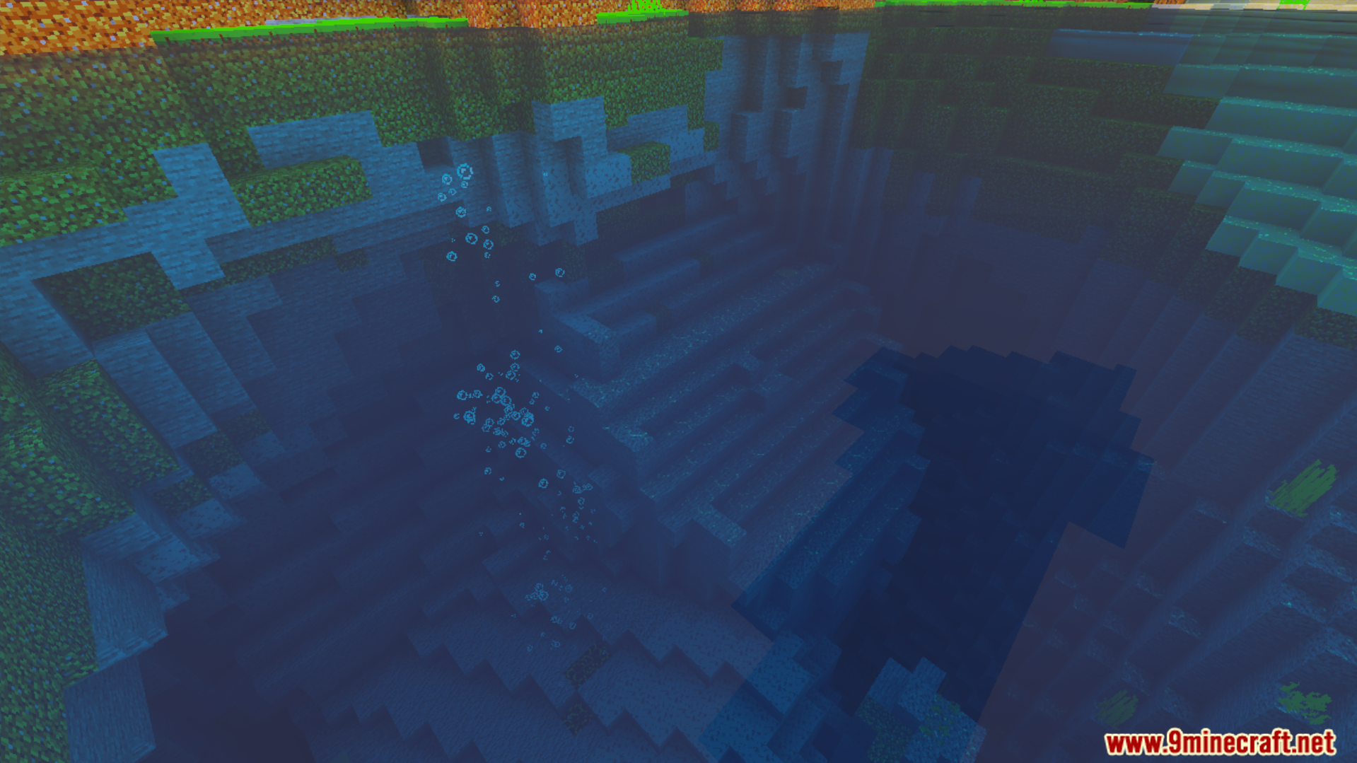 underwater view showing balanced visual changes and saturated colors