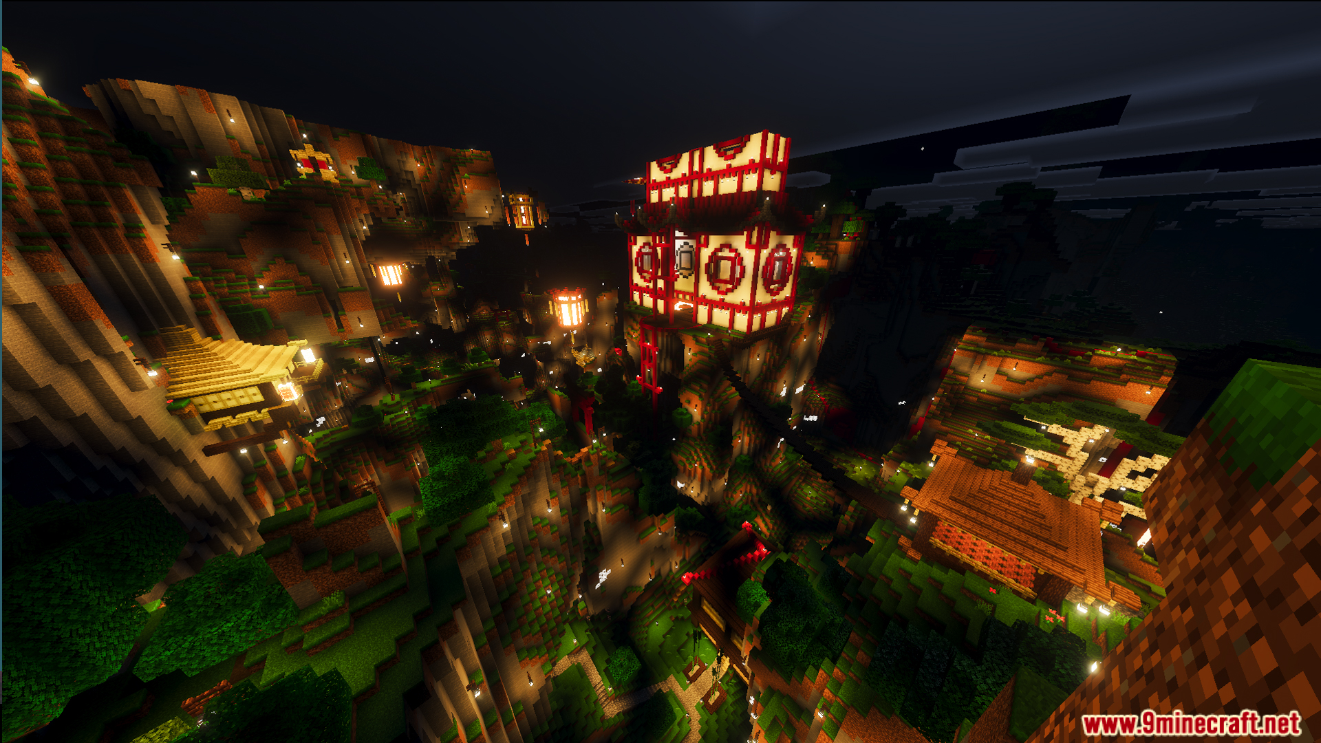 Lunar Festival Hunt Map Screenshot 1 Night view of the Lunar Festival Hunt Map with glowing lanterns