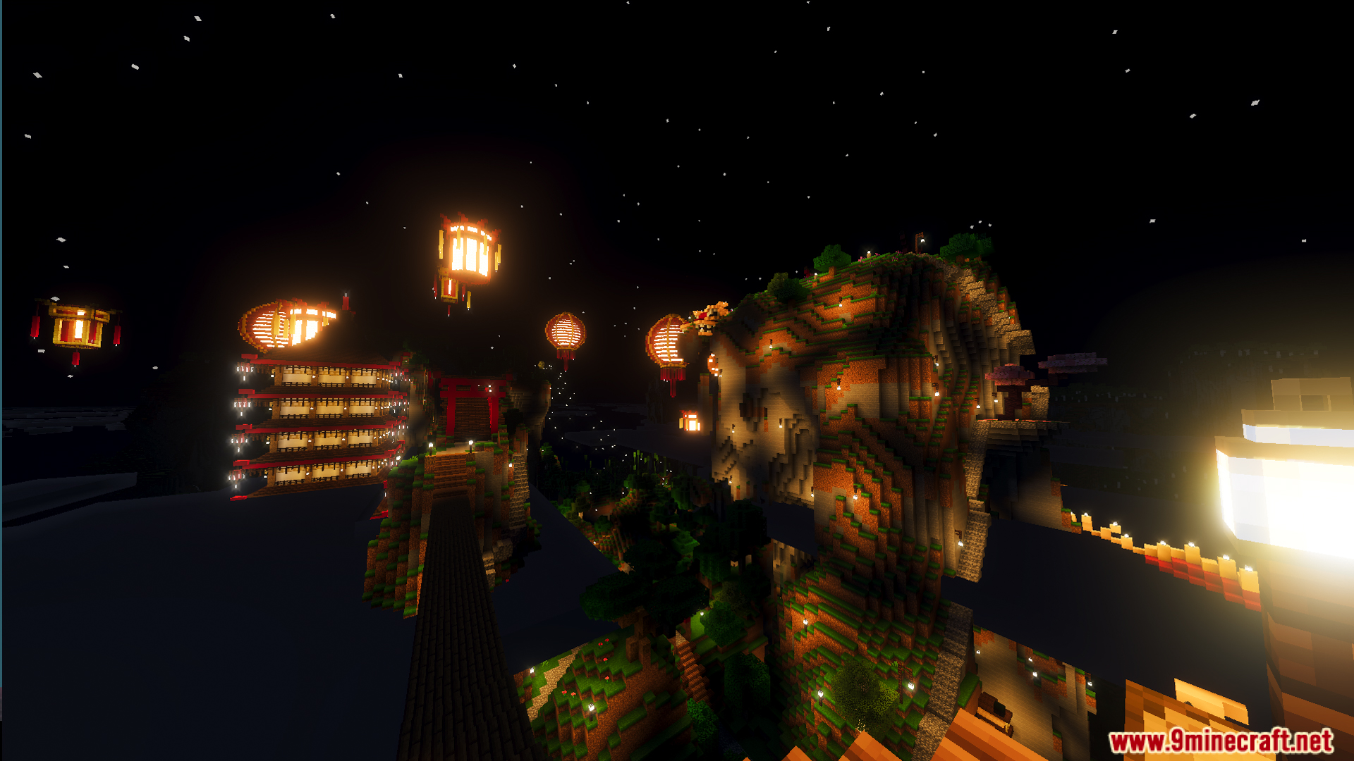 Lunar Festival Hunt Map Screenshot 4 Floating islands with glowing lanterns during a lunar celebration