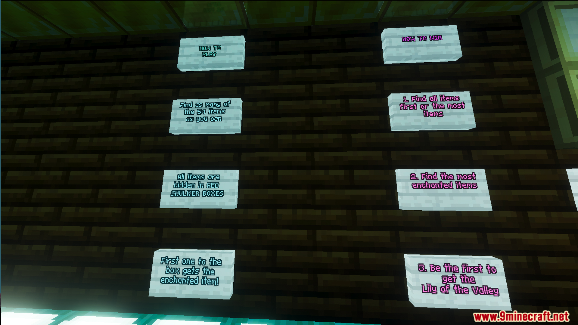 Lunar Festival Hunt Map Screenshot 10 Instruction signs on a wooden wall for the lunar festival hunt