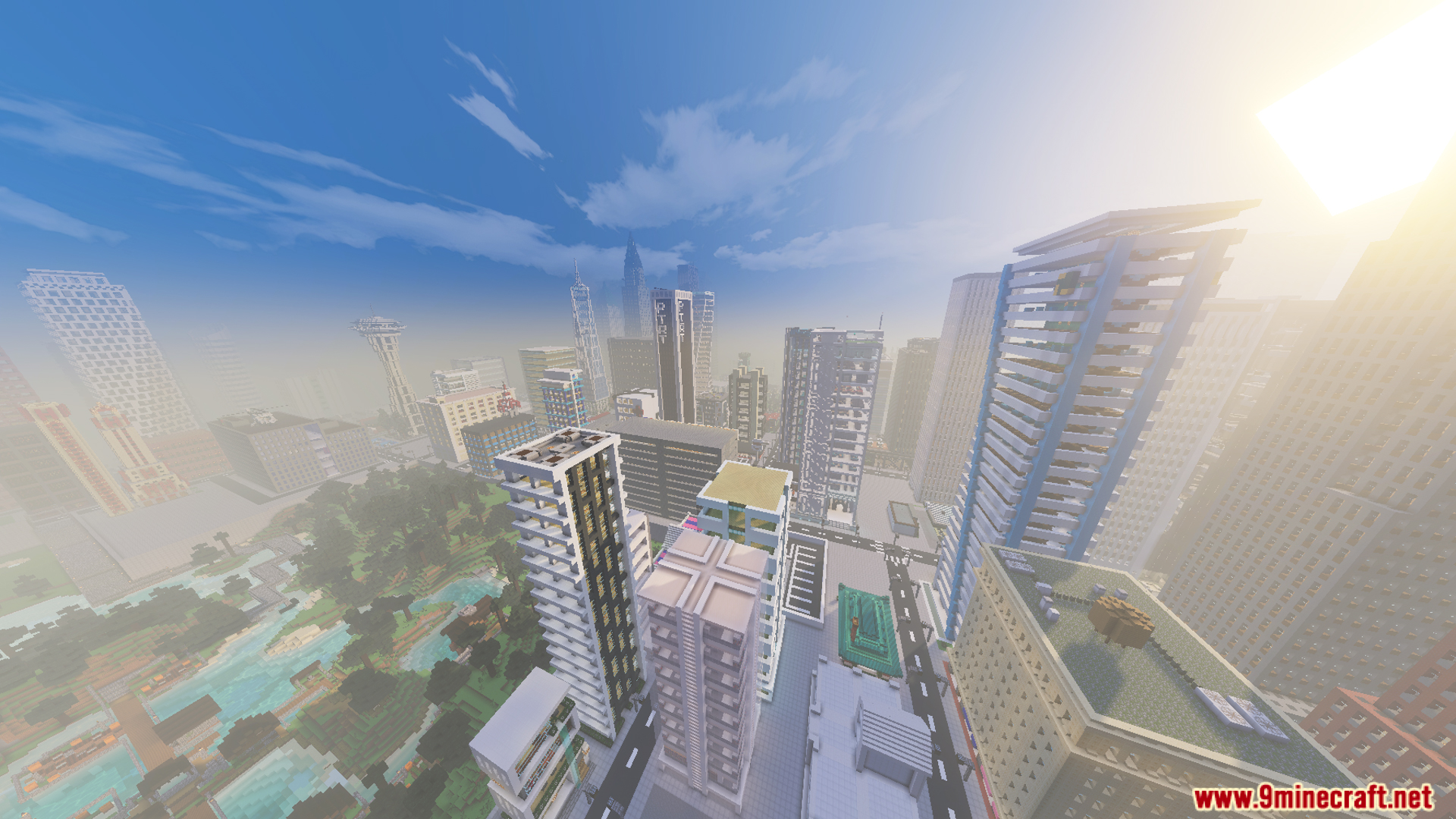 Marvis City LITE Map Screenshot 9 Aerial view of a sprawling city with skyscrapers and a river
