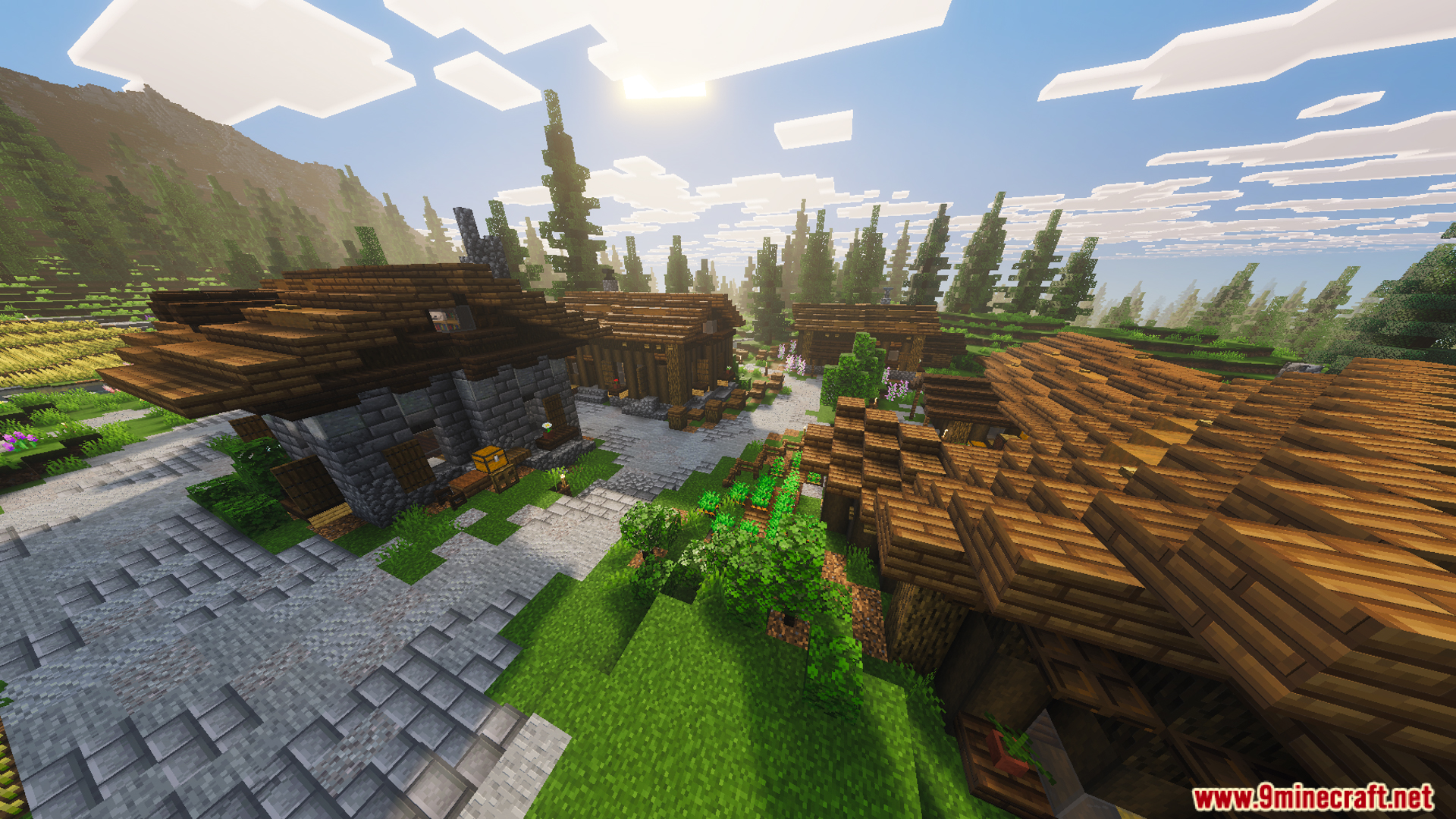 Medieval Village Gendrys Tavern Map features stone houses and a large rural settlement