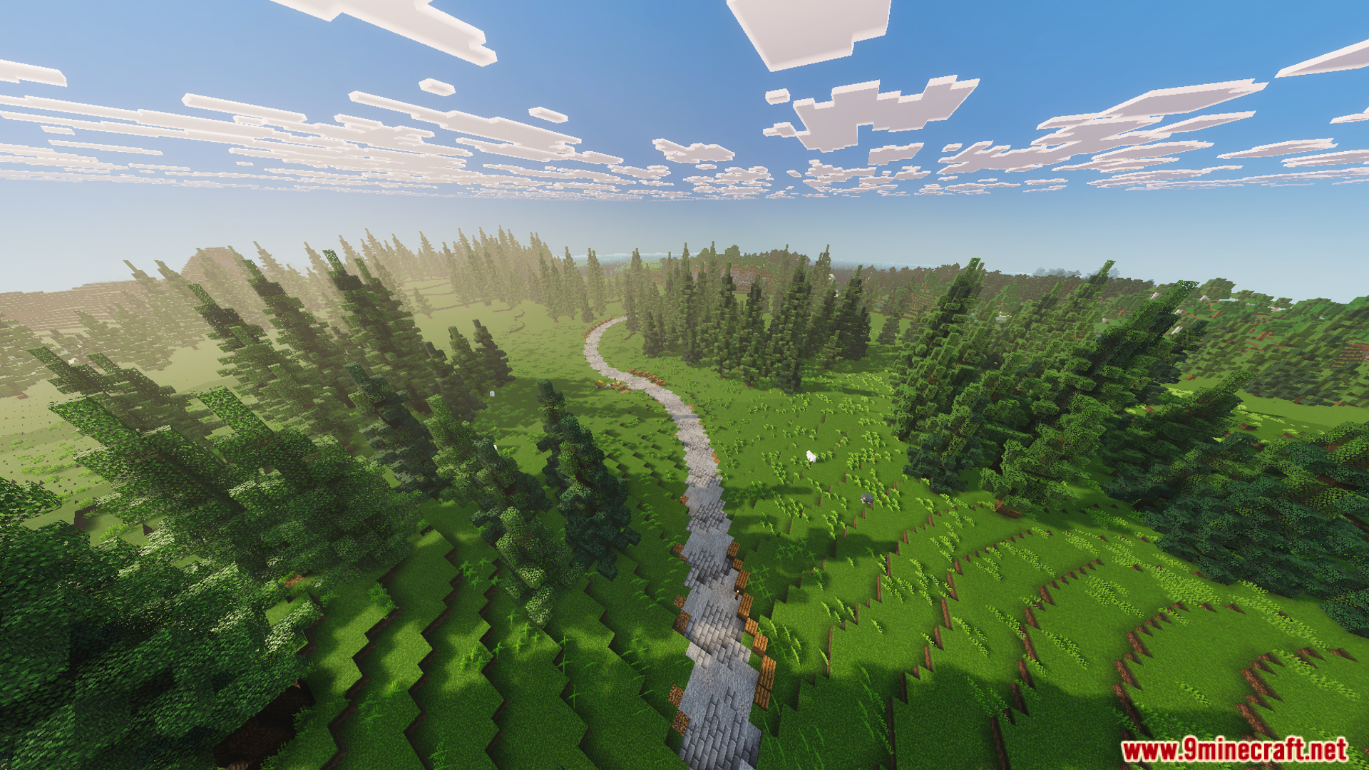 Explore the beautiful fantasy town and surrounding landscape on your next survival journey