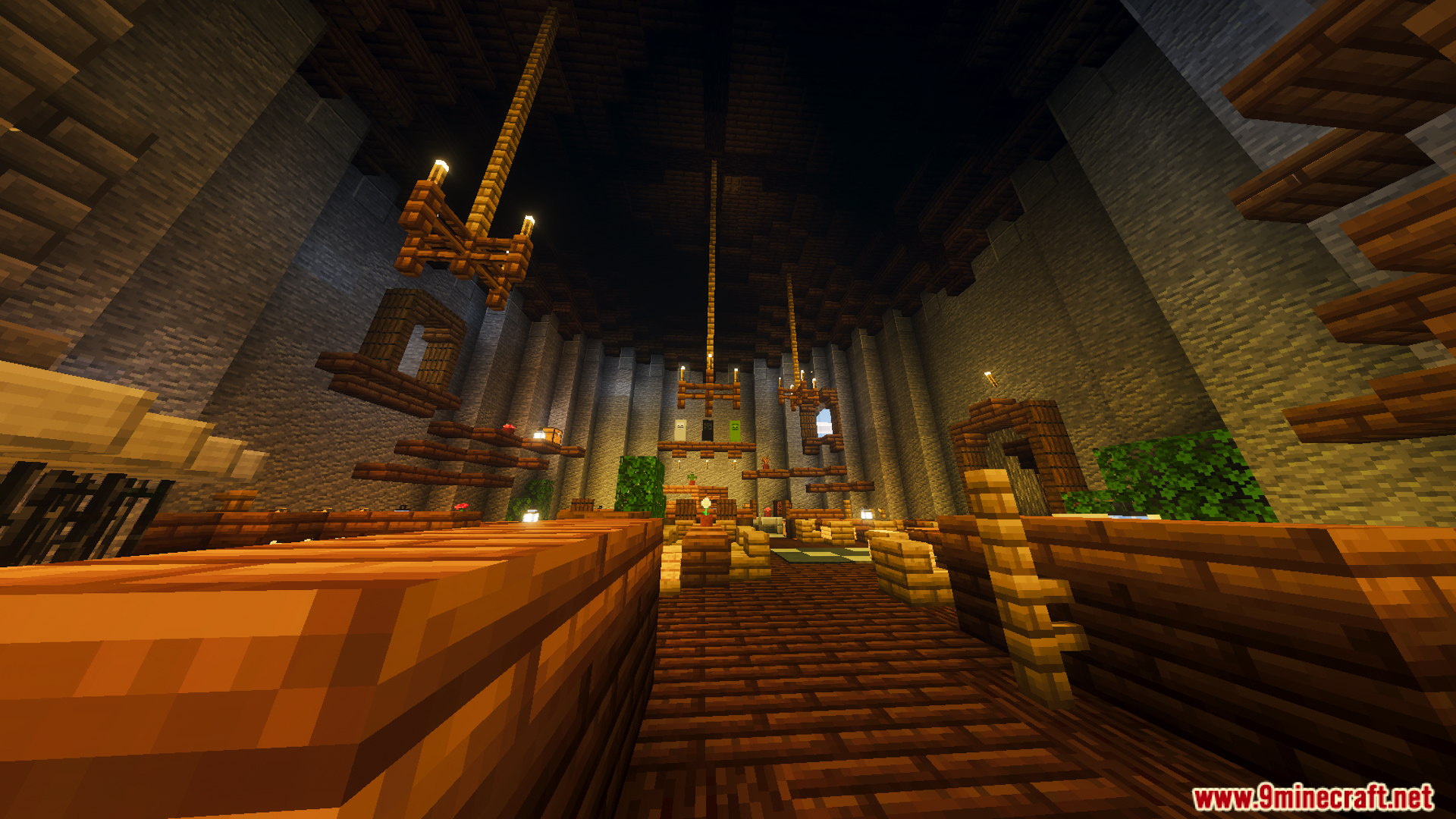 Interior of the giant tavern in the Medieval Village Gendrys Tavern Map
