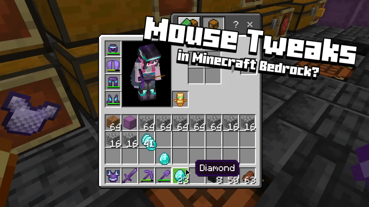 Mouse Wheel Tweaks Texture Pack (26.x, 1.21) – Scroll to Move Items in Your Inventory