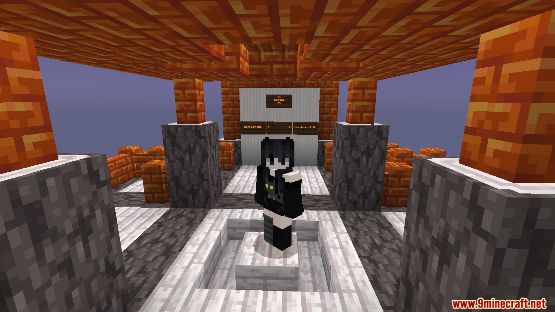 Multiplayer One Block Map Screenshot 2 A player stands in the central lobby before starting the challenge