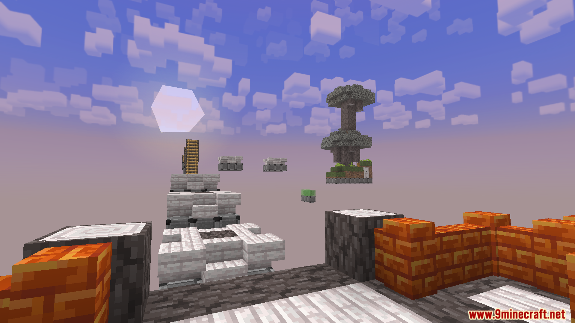Multiplayer One Block Map Screenshot 5 A central lobby offers an optional jumping challenge to other islands