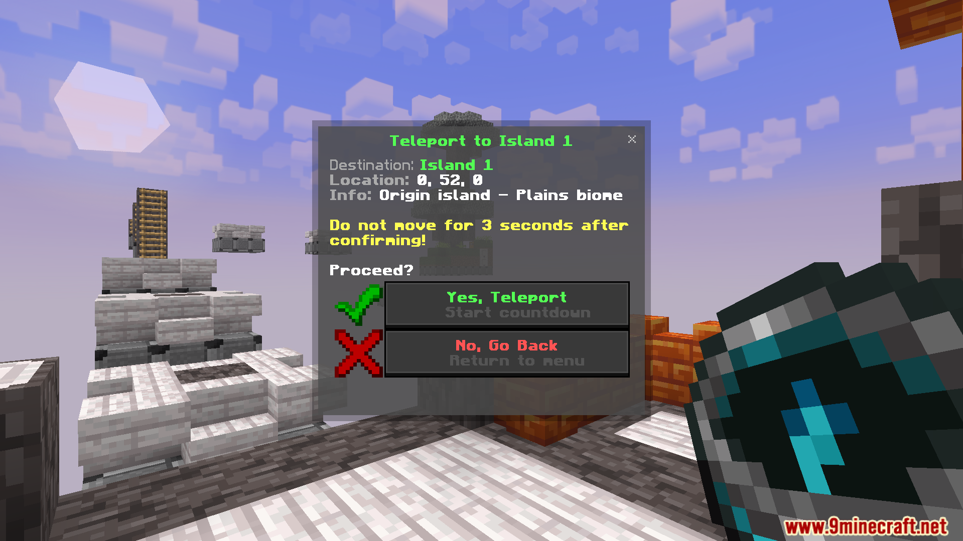 Multiplayer One Block Map Screenshot 6 Teleport to a starting island which begins in the plains biome