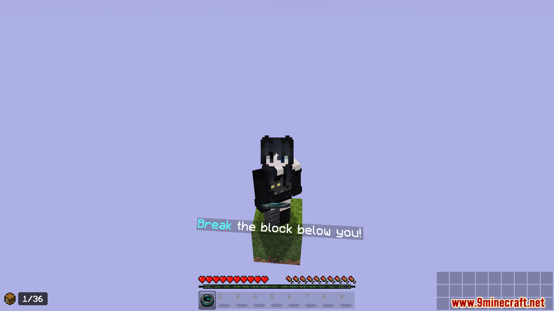 Multiplayer One Block Map Screenshot 8 A player stands on a single block in the sky