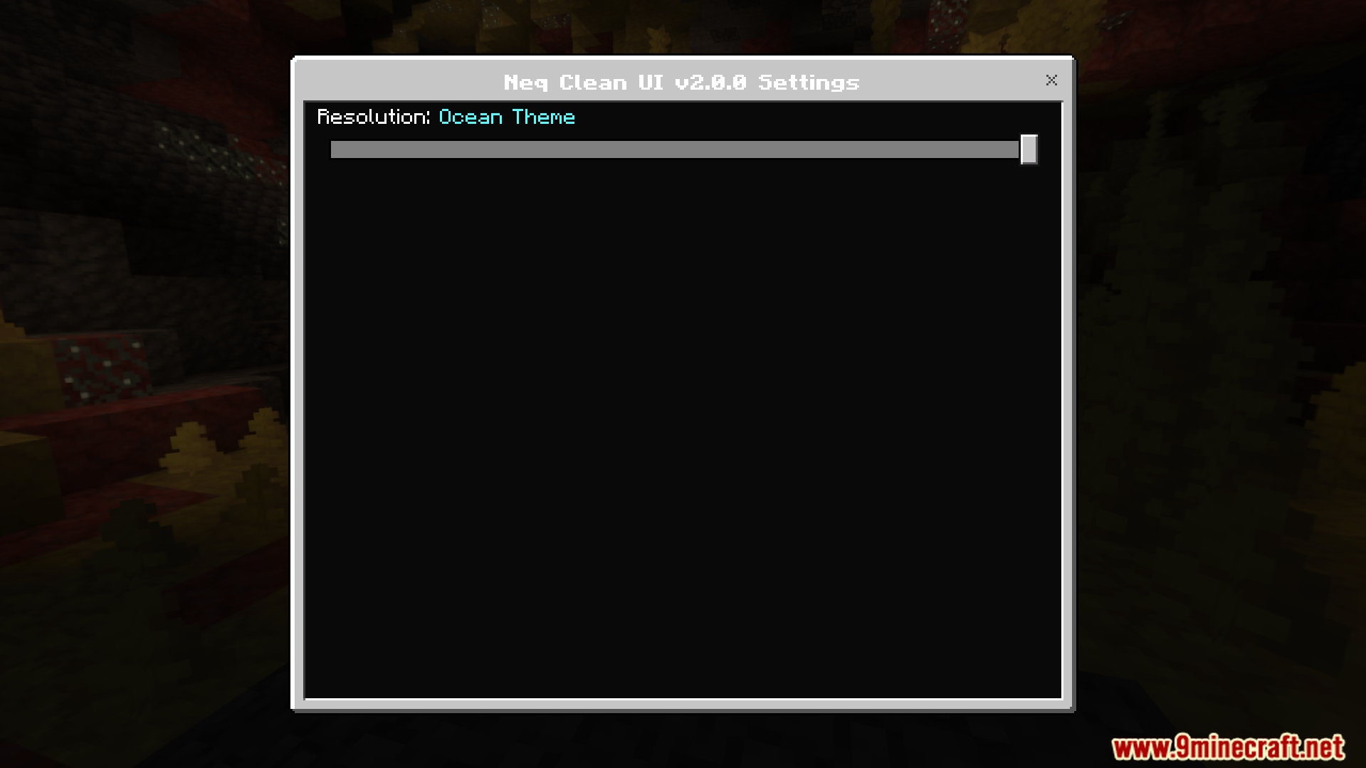 Neqs Clean UI Texture Pack Screenshot 1 Settings window for Neqs Clean UI featuring a modern and simple interface design