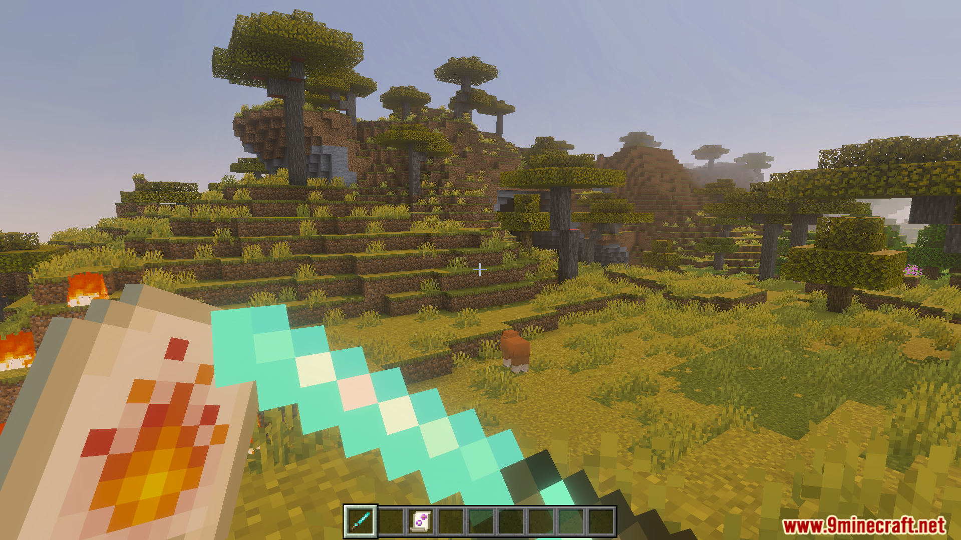 Nicos Magic Spells Addon features custom scrolls and magic items in savanna