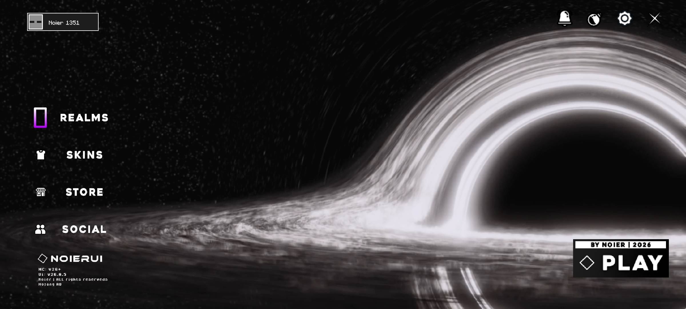 Noierui Blackhole V2 Texture Pack (26.x) – A Cleaner UI for Your Game Menus