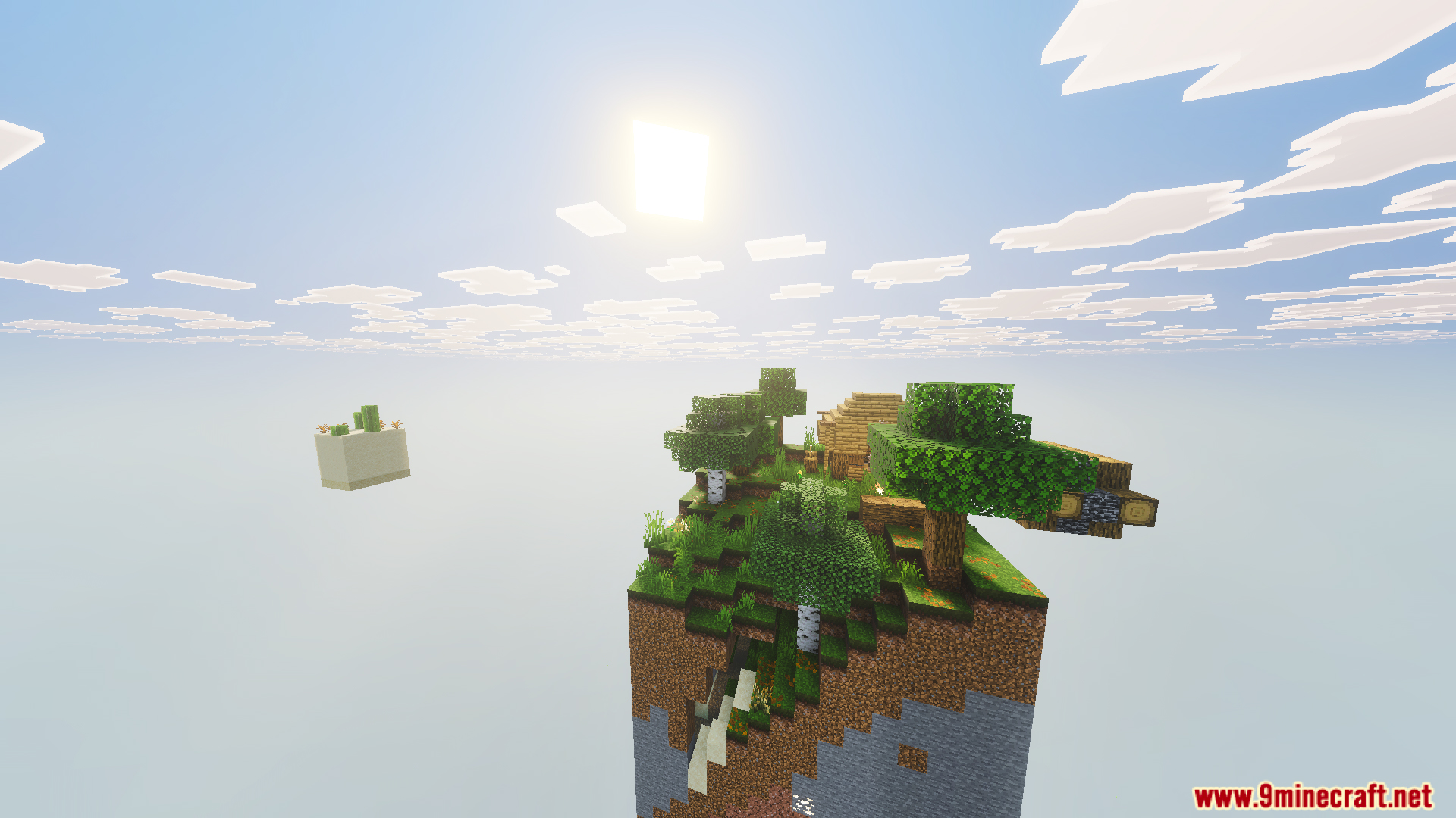 One Chunk Map Screenshot 4 Grassy surface of a single chunk with trees and a small house